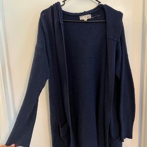 PINK ROSE Navy Hooded Cardigan XL